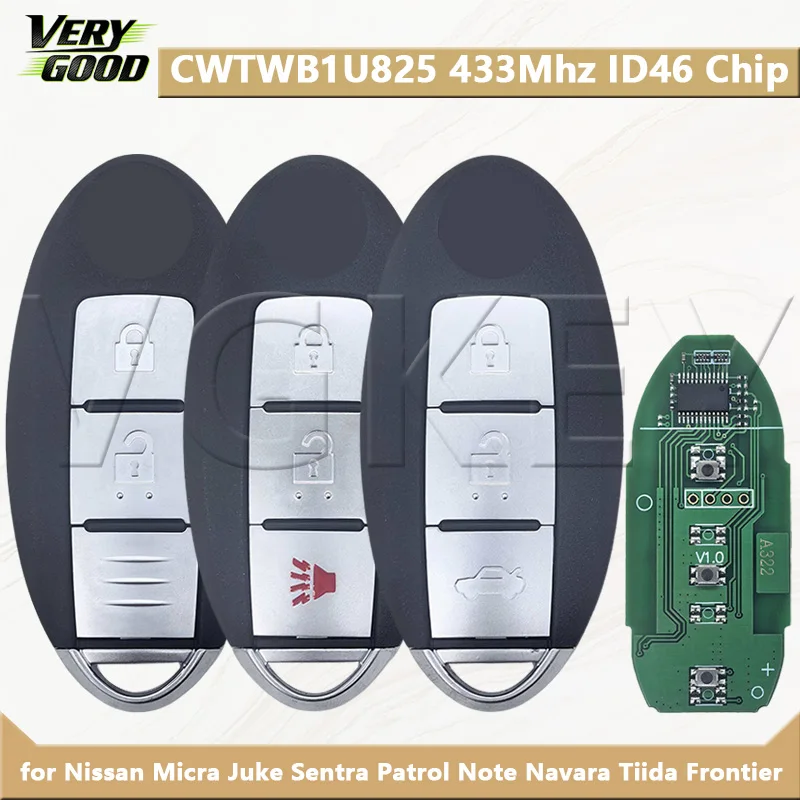 VG CWTWB1U825 TWB1G662 433Mhz ID46 Chip Smart Remote Car Key for Nissan Micra Juke Sentra Patrol Note Navara Tiida Frontier
VG CWTWB1U825 TWB1G662 433Mhz ID46 Chip Smart Remote Car Key for Nissan Micra Juke Sentra Patrol Note Navara Tiida Frontier