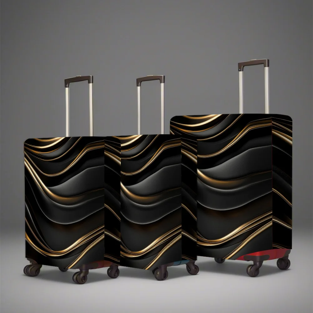 Durable polyester suitcase case case, black and gold abstract design, reusable airport and outing travel accessories
Durable polyester suitcase case case, black and gold abstract design, reusable airport and outing travel accessories