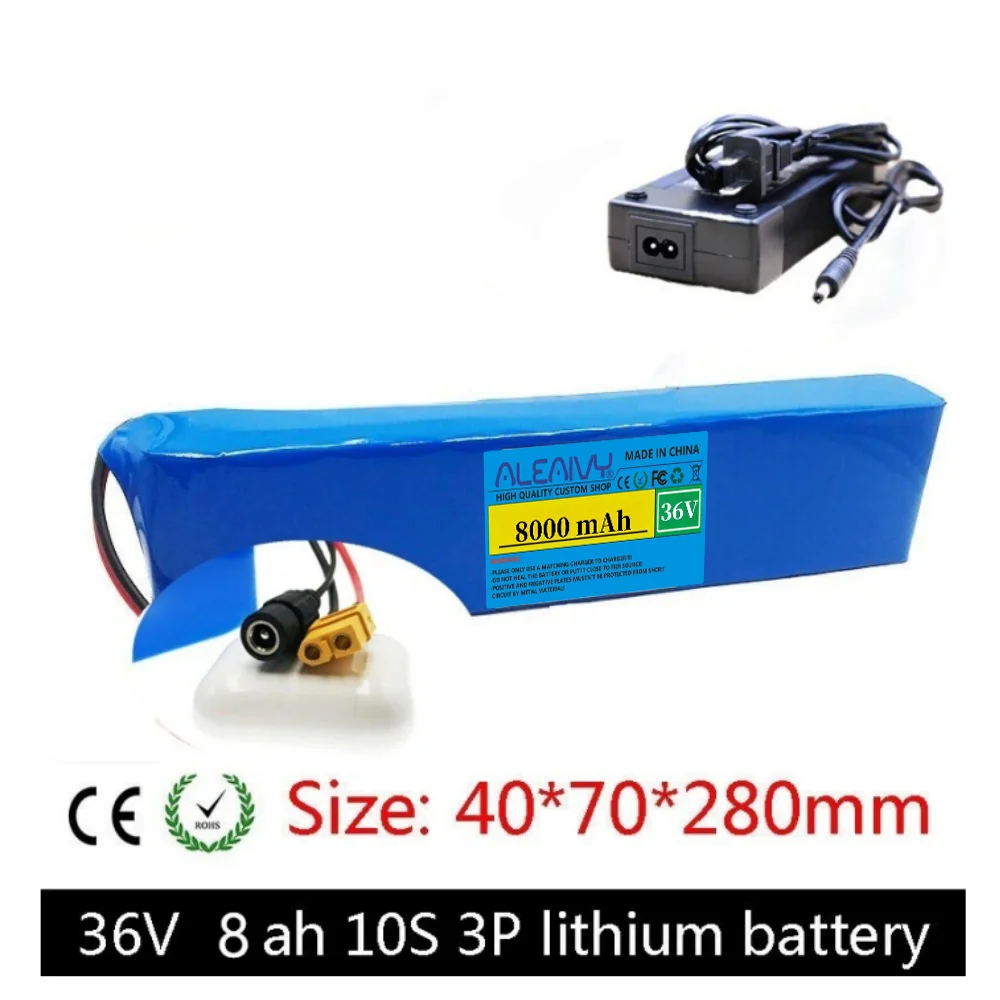 10S3P 36V 8000mAh Battery battery pack 18650 Li-Ion Batteries 350W 500W For High Power electric scooter Motorcycle Scooter.
10S3P 36V 8000mAh Battery battery pack 18650 Li-Ion Batteries 350W 500W For High Power electric scooter Motorcycle Scooter.