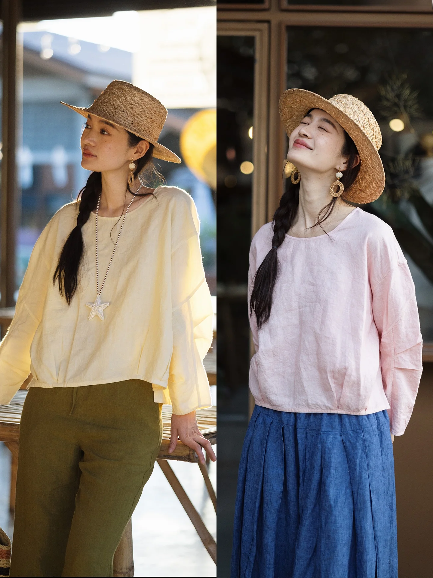 Loose Fit round Neck T-Shirt Women's Casual Style Wind Dry Cleaned Lin Fabric Comfortable Lazy Feeling Small Shirt
Loose Fit round Neck T-Shirt Women's Casual Style Wind Dry Cleaned Lin Fabric Comfortable Lazy Feeling Small Shirt