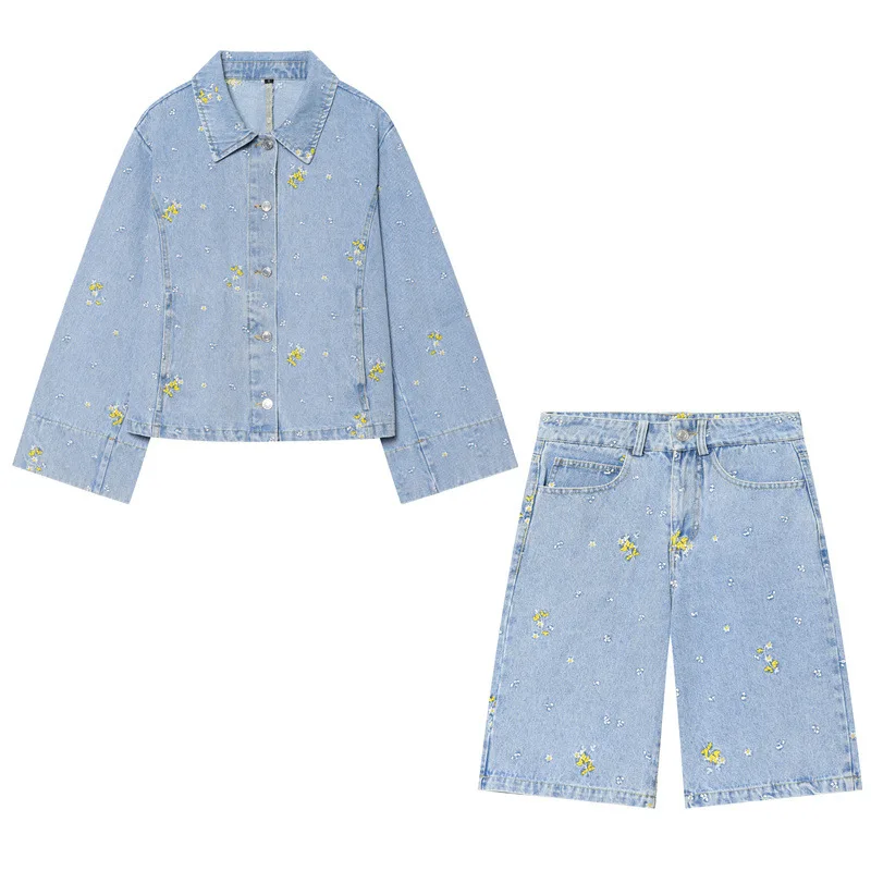 Withered 2026 Spring New European And American Style Women's Fashion Casual Loose Embroidered Jacket Coat Shorts
Withered 2026 Spring New European And American Style Women's Fashion Casual Loose Embroidered Jacket Coat Shorts