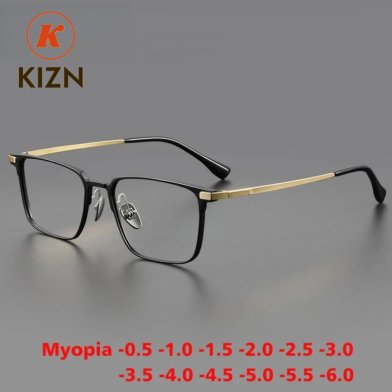 KIZN Vintage Pure Titanium Myopia Eyeglasses Square Frame Men Prescription Optical Glasses Women 2024 New Luxury -0.50 to -10
KIZN Vintage Pure Titanium Myopia Eyeglasses Square Frame Men Prescription Optical Glasses Women 2024 New Luxury -0.50 to -10