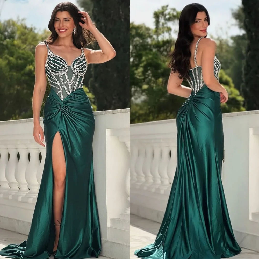 Customized High Quality Fashion Rhinestone Ruched Mermaid Spaghetti strap Long Dresses Bespoke Occasion Dresses Sizes Available
Customized High Quality Fashion Rhinestone Ruched Mermaid Spaghetti strap Long Dresses Bespoke Occasion Dresses Sizes Available