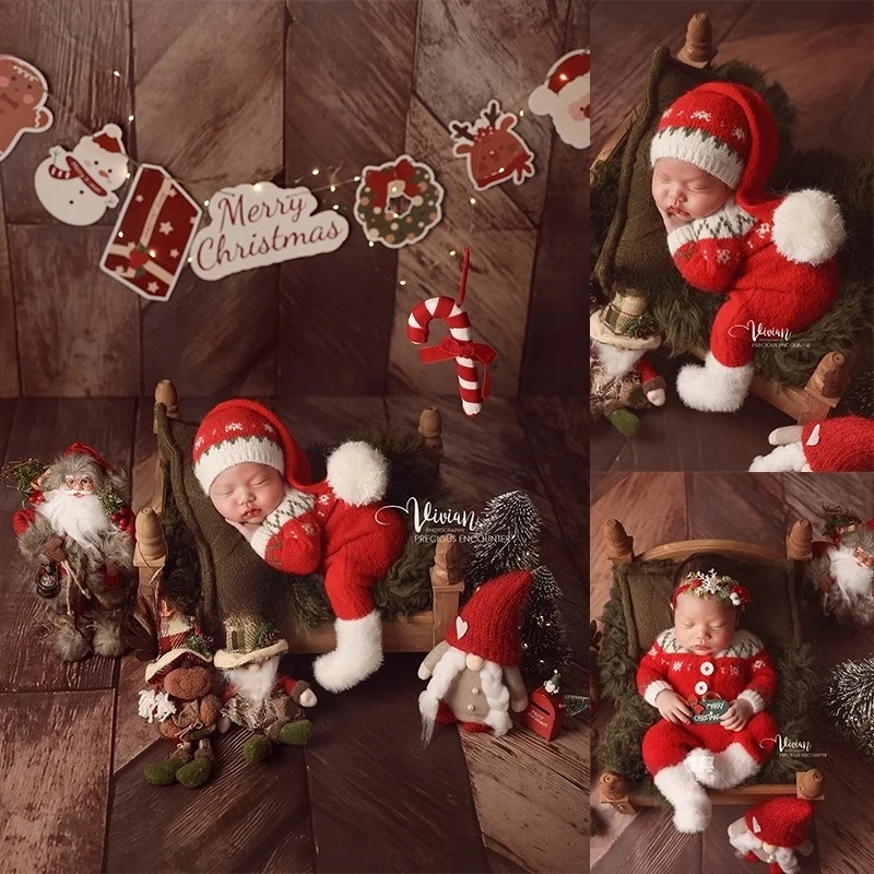 Newborn Photography Props for Baby Christmas Red Outfits Headband Wooden Posing Bed Snowman Decors Accessories Photoshoot Prop
Newborn Photography Props for Baby Christmas Red Outfits Headband Wooden Posing Bed Snowman Decors Accessories Photoshoot Prop