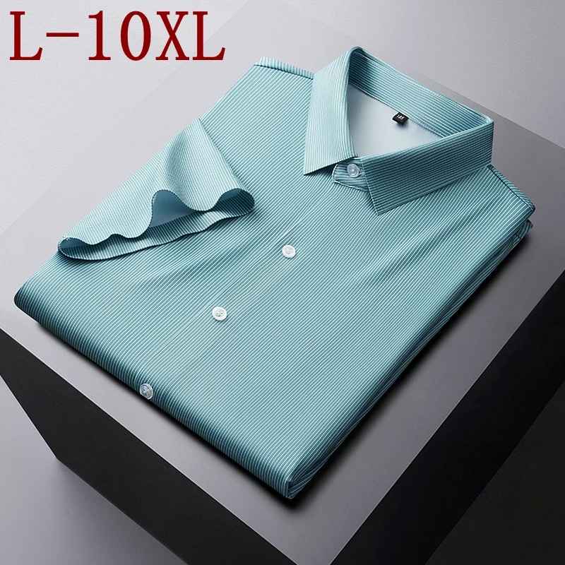 10XL 8XL 7XL 2025 New Summer Business Formal Striped Shirts Men Clothing Short Sleeve Loose Dress Shirt Man Social camisa hombre
10XL 8XL 7XL 2025 New Summer Business Formal Striped Shirts Men Clothing Short Sleeve Loose Dress Shirt Man Social camisa hombre