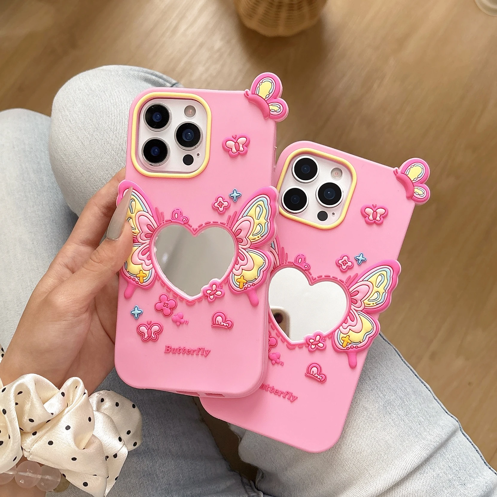 3D Pretty Butterfly with Heart Mirror Soft Silicone Phone Case Back Cover For iPhone 16 Pro, 15Pro 14 13 12 16 Pro Max Shell
3D Pretty Butterfly with Heart Mirror Soft Silicone Phone Case Back Cover For iPhone 16 Pro, 15Pro 14 13 12 16 Pro Max Shell