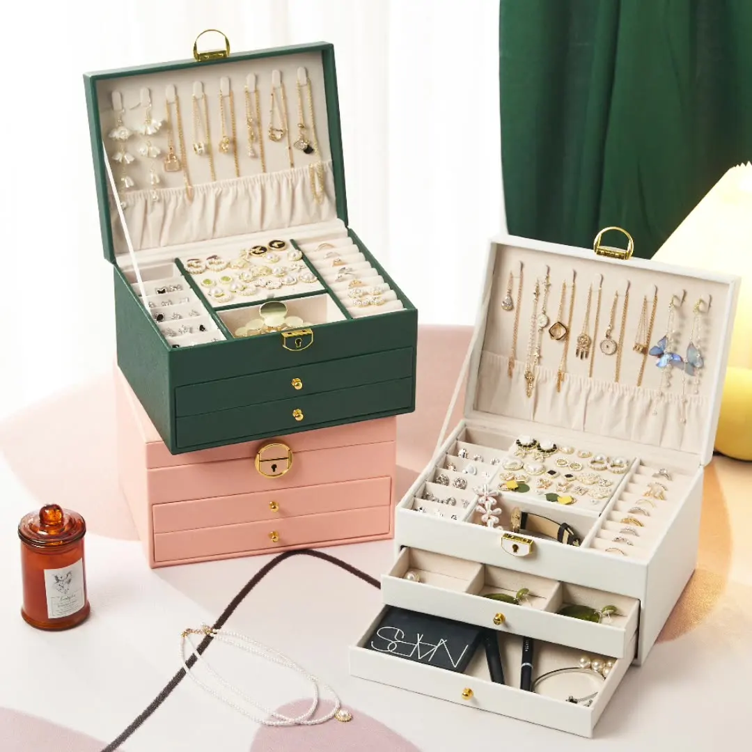 1 Pcs Leather Diamond Pattern Large-Capacity Jewelry Storage Box Gift For Women Storage Necklace Ring Bracelet Organizador
1 Pcs Leather Diamond Pattern Large-Capacity Jewelry Storage Box Gift For Women Storage Necklace Ring Bracelet Organizador