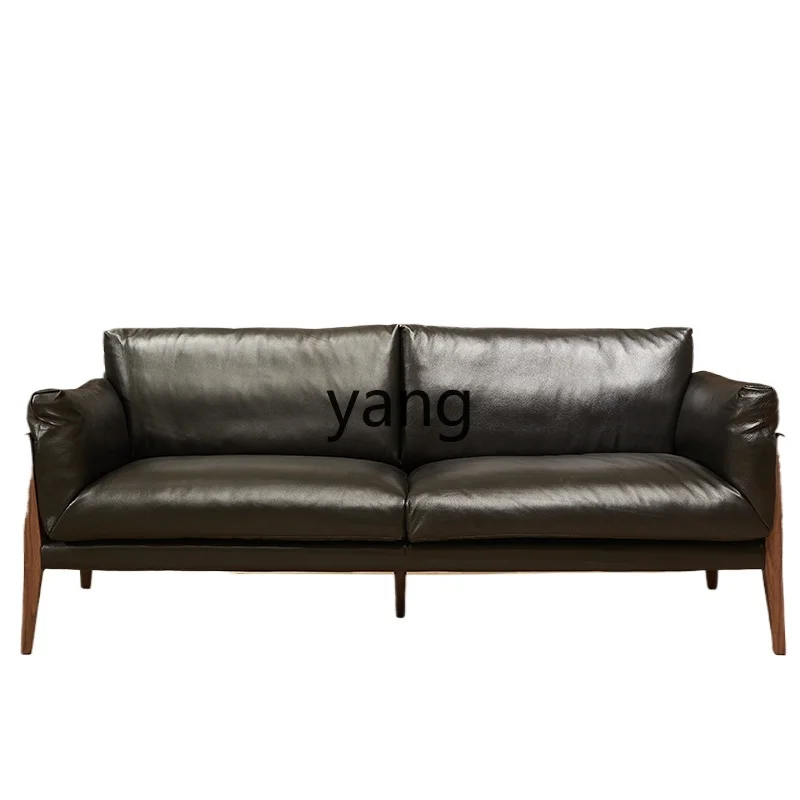 Lcx black walnut leather sofa first layer cowhide Italian minimalist living room solid wood sofa three people
Lcx black walnut leather sofa first layer cowhide Italian minimalist living room solid wood sofa three people
