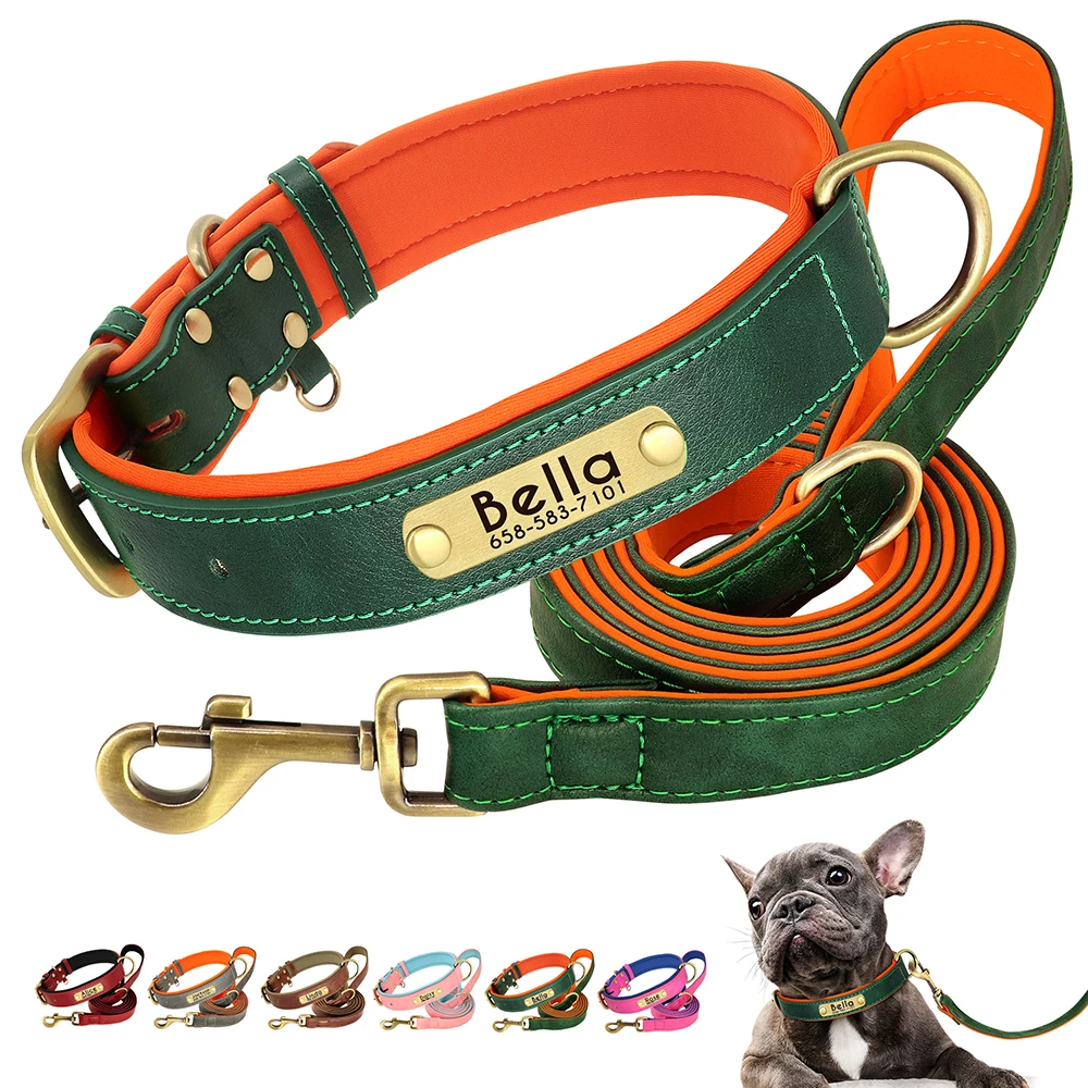 Personalized Dog Collar Leash PU Leather Dogs Collars Pet Rope Engraved Pet ID Name Necklace for Small Large Dogs Soft Padded
Personalized Dog Collar Leash PU Leather Dogs Collars Pet Rope Engraved Pet ID Name Necklace for Small Large Dogs Soft Padded