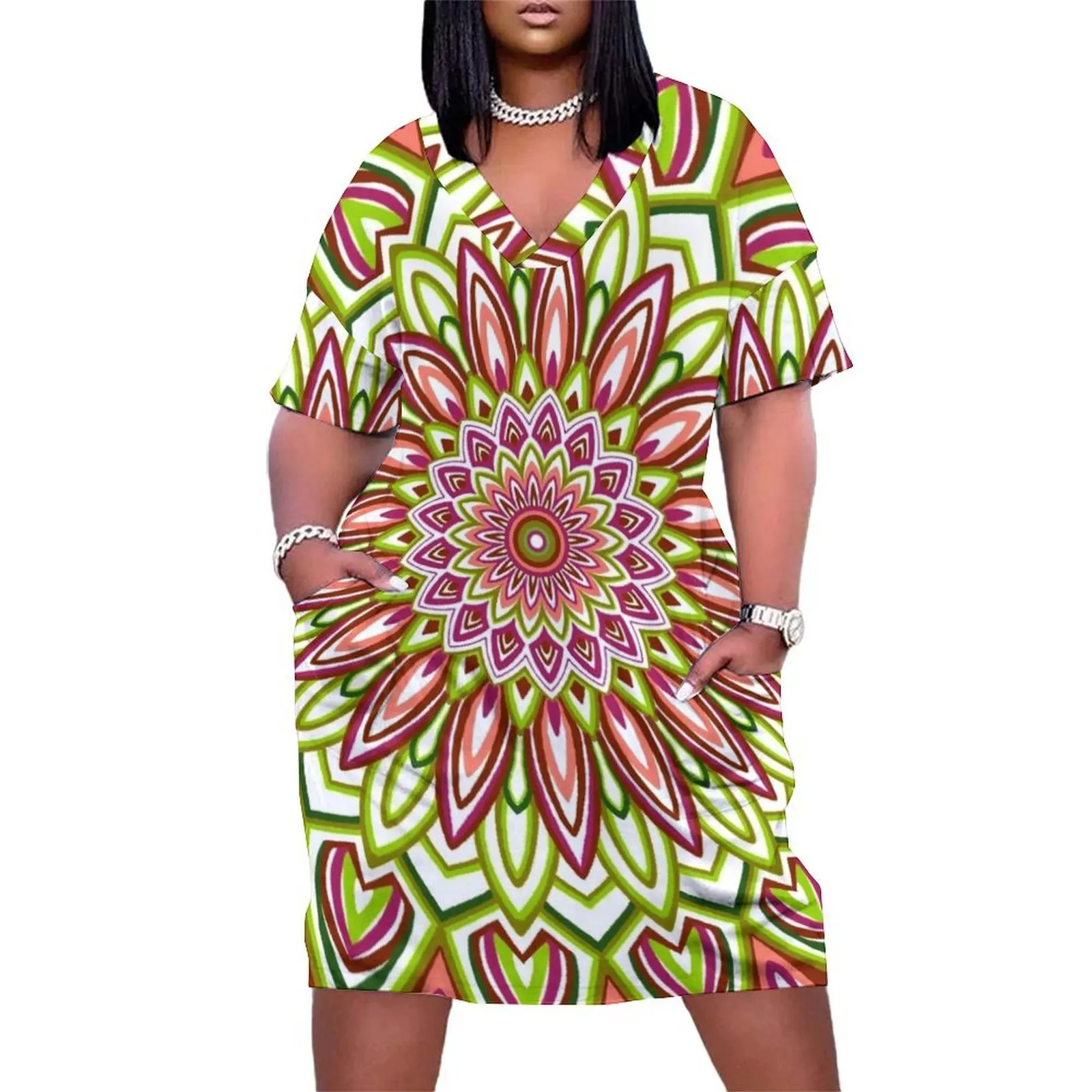 Green and brown mandala Loose Pocket Dress Women's dress Dress for pregnant women
Green and brown mandala Loose Pocket Dress Women's dress Dress for pregnant women