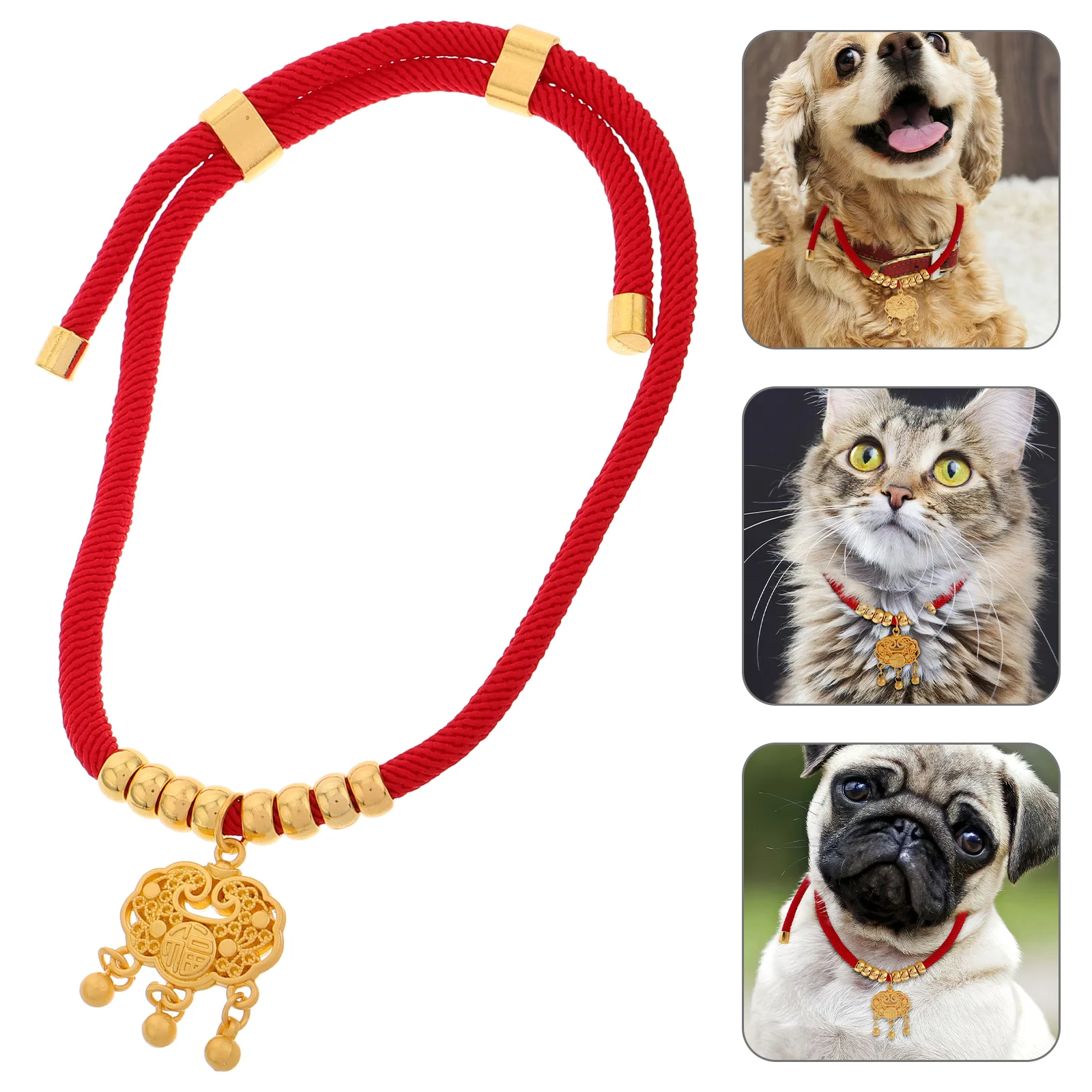 Pet Collar Necklace Adjustable Fit Golden Beads Dog Necklace Cat Collars Longevity Lock Red Rope Chain Fade Resistant Durable
Pet Collar Necklace Adjustable Fit Golden Beads Dog Necklace Cat Collars Longevity Lock Red Rope Chain Fade Resistant Durable