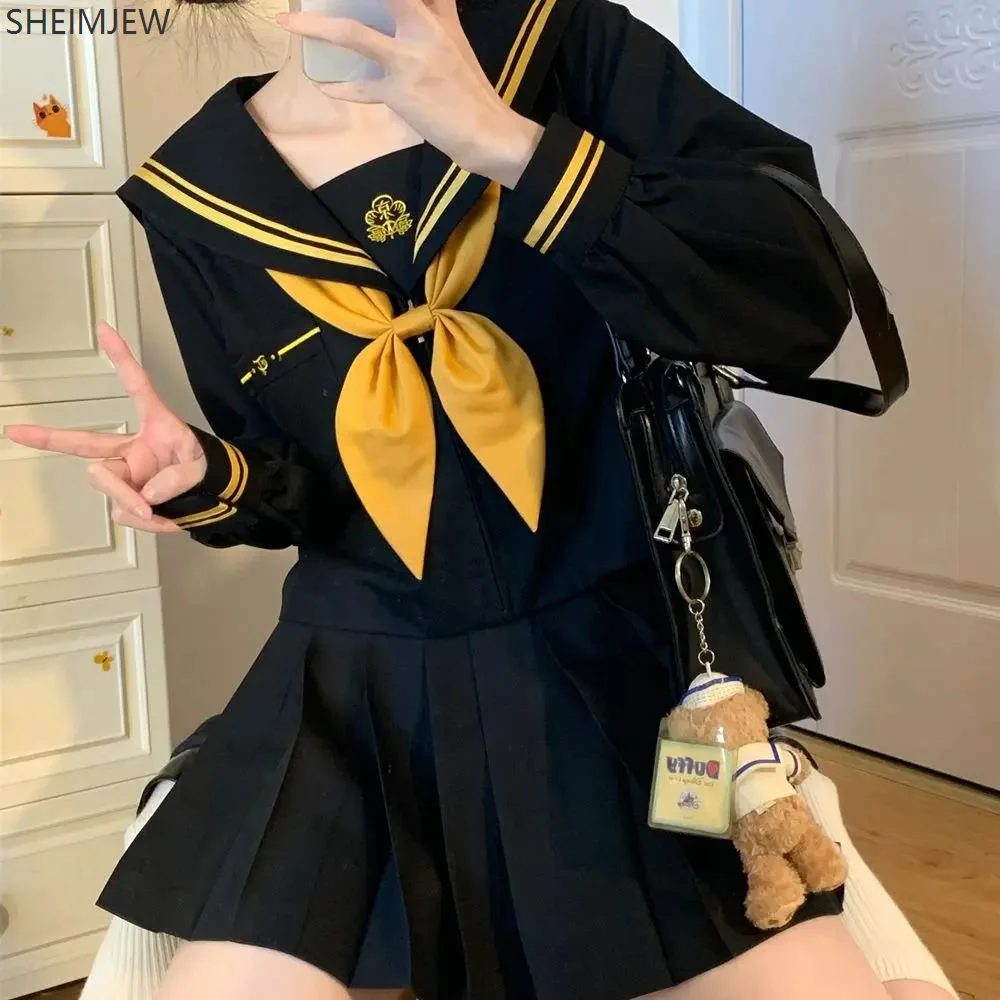 Japanese School Uniform Girls Plus Size Jk Suit Role Play High School Yellow Tie Black Basic Sailor Suit Female Long Sleeve Suit
Japanese School Uniform Girls Plus Size Jk Suit Role Play High School Yellow Tie Black Basic Sailor Suit Female Long Sleeve Suit