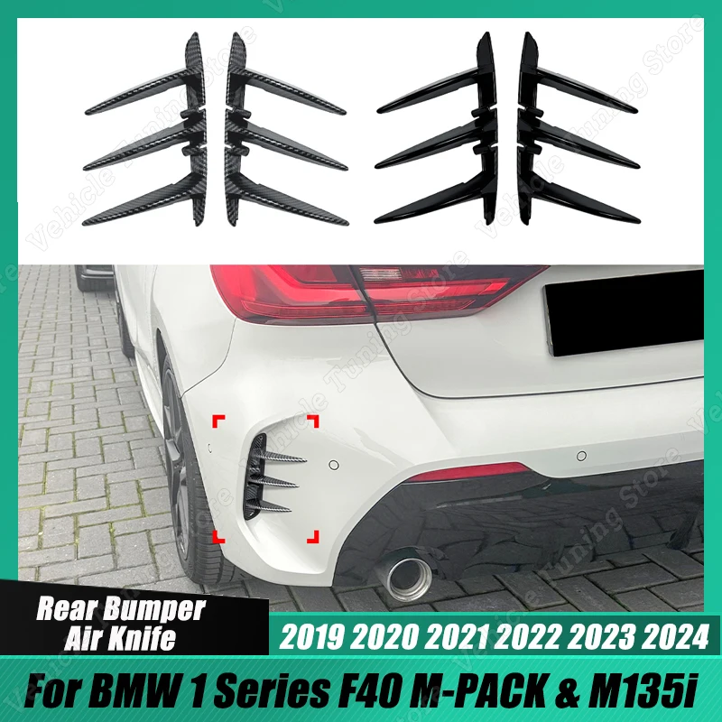Car Rear Bumper Diffuser Wind Knife Trim Body Kits Gloss Black/Carbon Look ABS For BMW 1 Series F40 M-PACK & M135i 2019-2024 
Car Rear Bumper Diffuser Wind Knife Trim Body Kits Gloss Black/Carbon Look ABS For BMW 1 Series F40 M-PACK & M135i 2019-2024