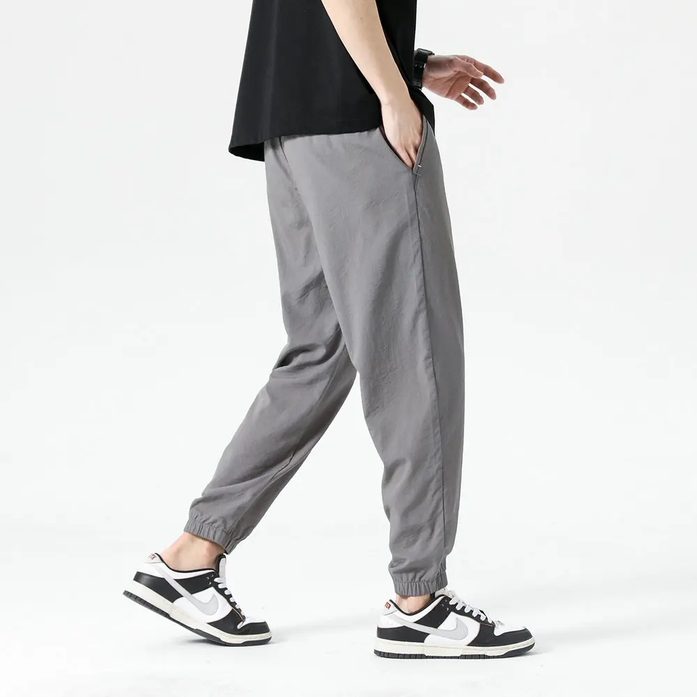Men's Black Khaki Gray Trouser Elastic Waist Drawstring Design Cosy Pants Breathable Fabric Clothings 2025 Spring Summer Attire
Men's Black Khaki Gray Trouser Elastic Waist Drawstring Design Cosy Pants Breathable Fabric Clothings 2025 Spring Summer Attire