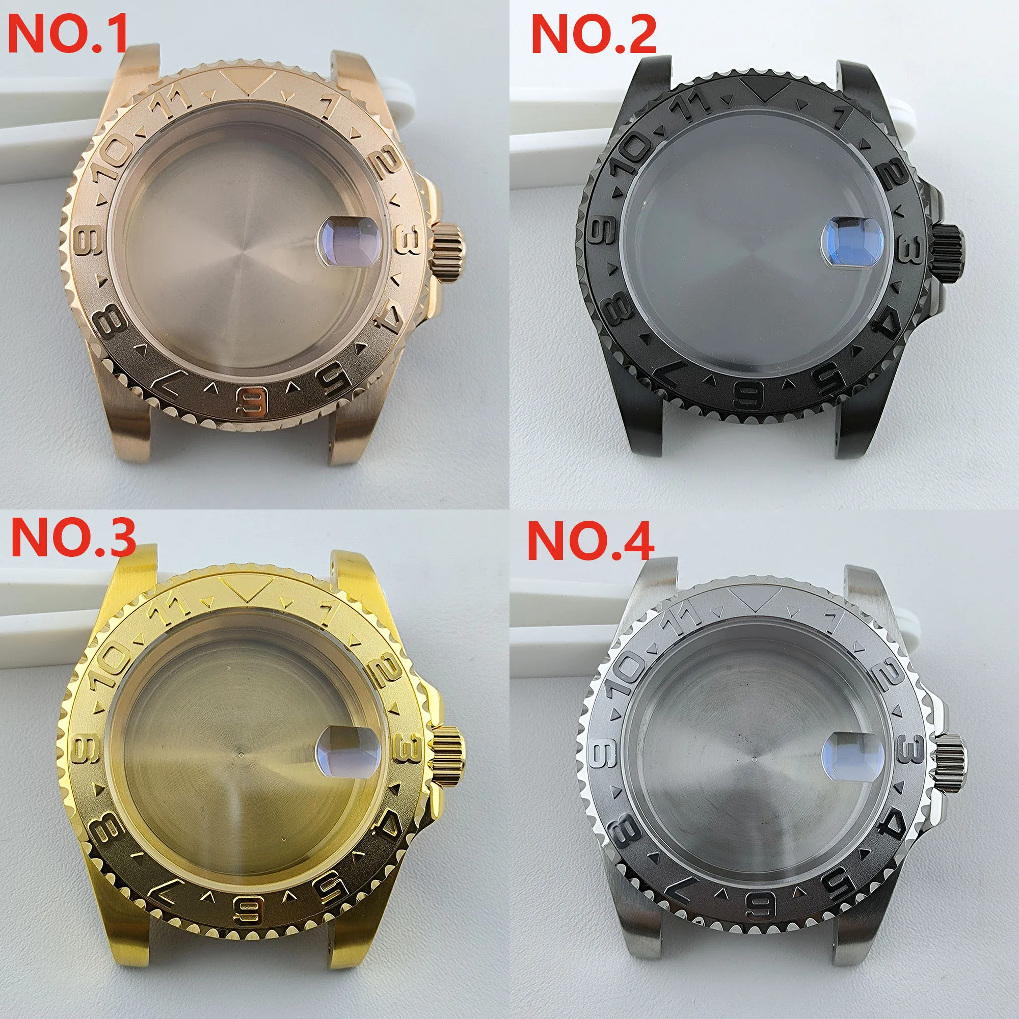 40MM NH35 Case Gold Black Stainless Steel Men Watch Sapphire Glass for MOD Yacht-master GMT NH35 NH36 Movement Watch Accessories
40MM NH35 Case Gold Black Stainless Steel Men Watch Sapphire Glass for MOD Yacht-master GMT NH35 NH36 Movement Watch Accessories