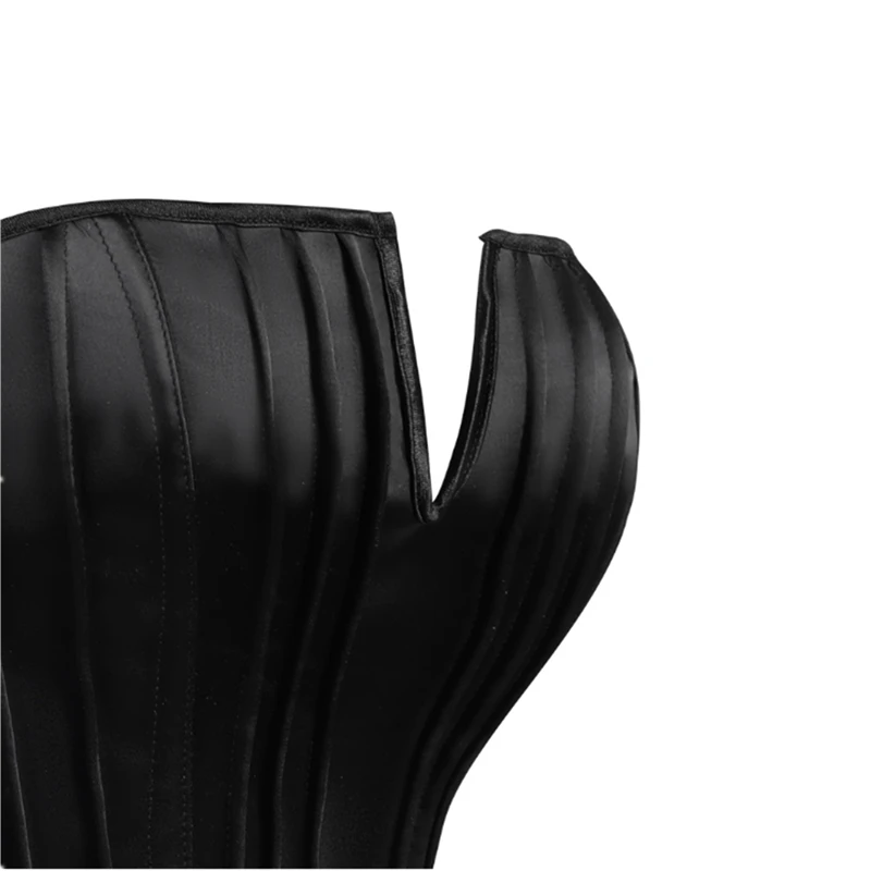 Women Black satin Corset Crop Tops Summer strapless fishbone shaping Underwear Female Bustier Top
Women Black satin Corset Crop Tops Summer strapless fishbone shaping Underwear Female Bustier Top