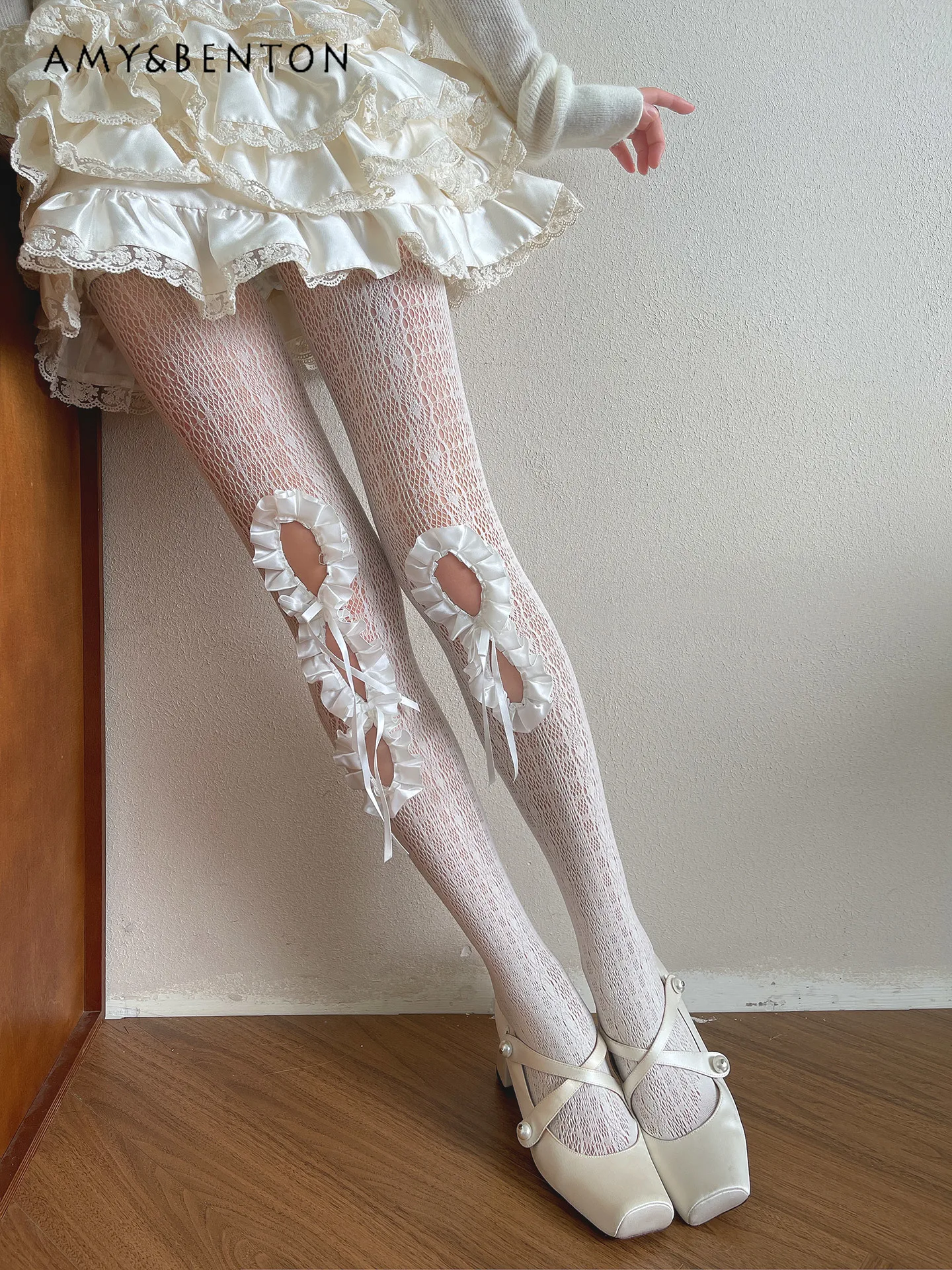 Винтажные ажурные кружевные колготки с рюшами и бантом в готическом стиле для девочек, женские универсальные сексуальные длинные чулки, сексуальные ажурные чулки 
Винтажные ажурные кружевные колготки с рюшами и бантом в готическом стиле для девочек, женские универсальные сексуальные длинные чулки, сексуальные ажурные чулки