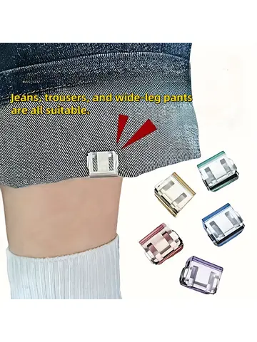 2/4/6/pcs 보이지 않는 다리 단축 클립, 미끄럼 방지 바지 가장자리 클립, 끌기 방지 바지 밑단 고정 장치에 사용, 솔기없는 숨겨진