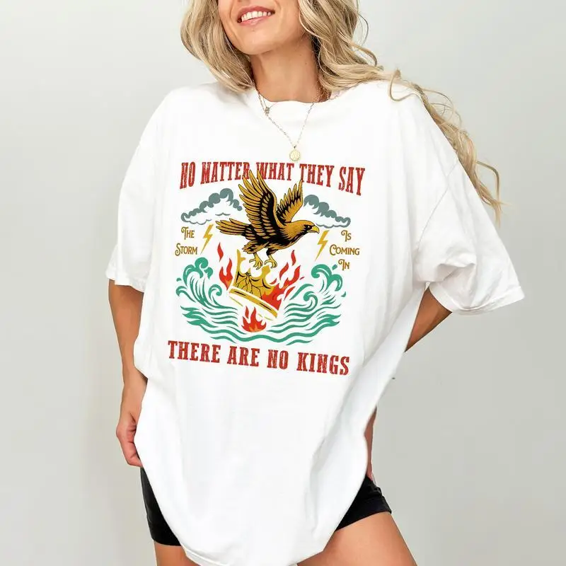 Retro No Kings No Matter What They Say Shirt, Vintage Burning Crown T-shirt, The Storm Is Coming In Graphic Tee
Retro No Kings No Matter What They Say Shirt, Vintage Burning Crown T-shirt, The Storm Is Coming In Graphic Tee