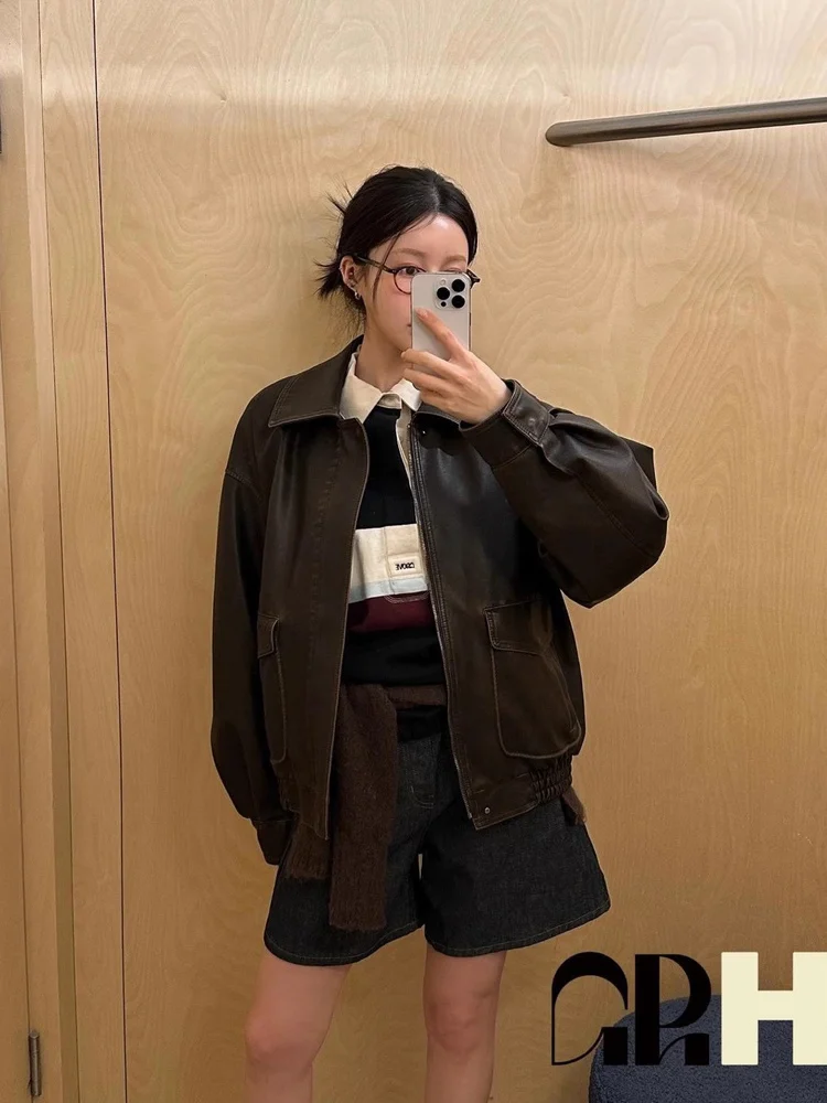 Retro Faux Leather Jaet Matte Vintage Biker Jaet Couple Outerwear Top Autumn Winter Commute Sle Loose Fit Long Sve
Retro Faux Leather Jaet Matte Vintage Biker Jaet Couple Outerwear Top Autumn Winter Commute Sle Loose Fit Long Sve