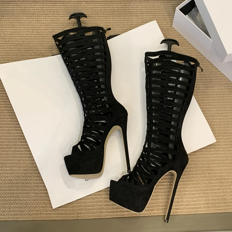 Liyke Sexy Thick Bottom Peep Toe 16CM Thin Heels Party Stripper Pole Dance Boots Hollow Out Knee High Shoes Women Platform Boot
Liyke Sexy Thick Bottom Peep Toe 16CM Thin Heels Party Stripper Pole Dance Boots Hollow Out Knee High Shoes Women Platform Boot