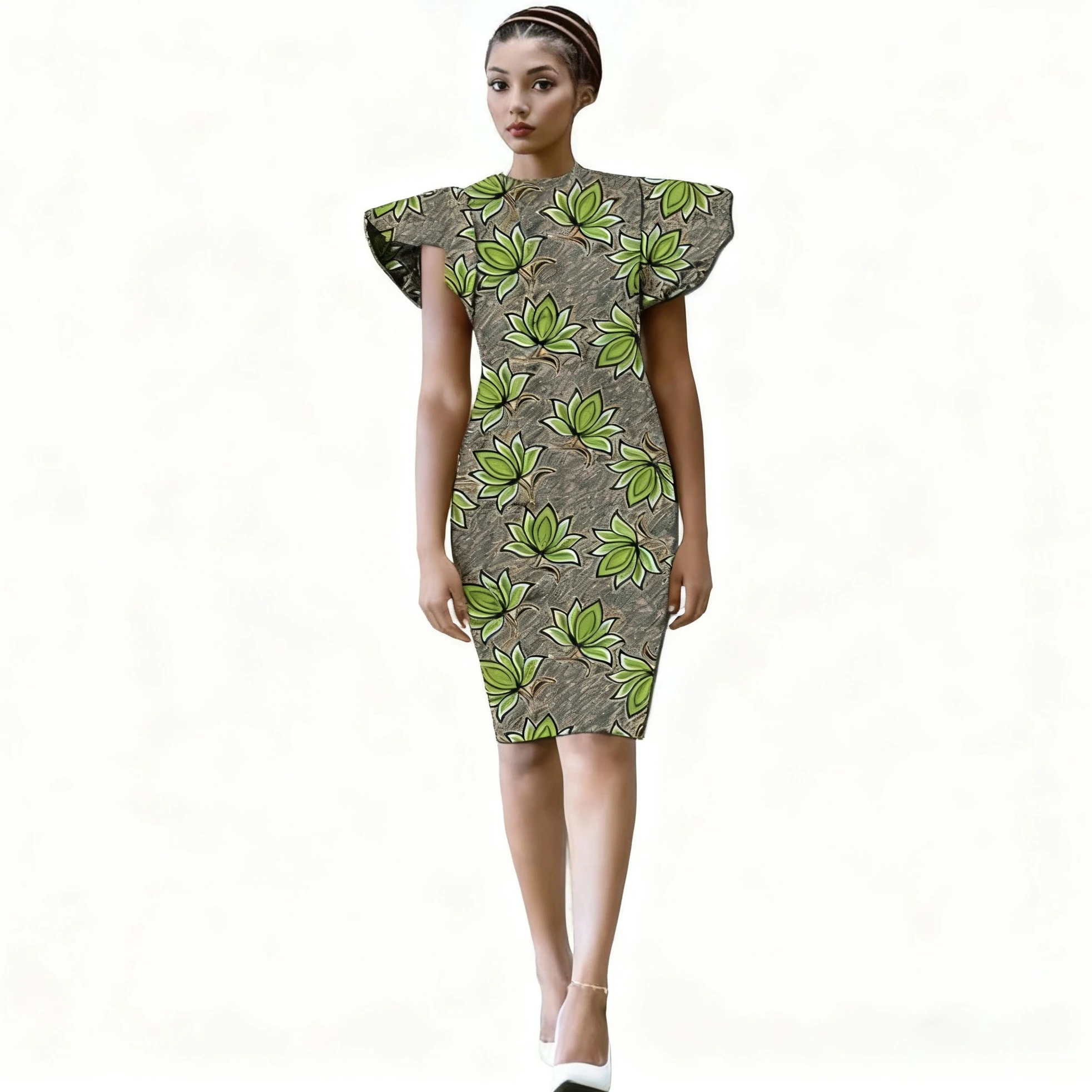 Women's African Couture Ankara Print Ruffle Sleeve Bodycon Dress Ethnic Floral Pattern Midi Dress For Party & Casual Wear
Women's African Couture Ankara Print Ruffle Sleeve Bodycon Dress Ethnic Floral Pattern Midi Dress For Party & Casual Wear