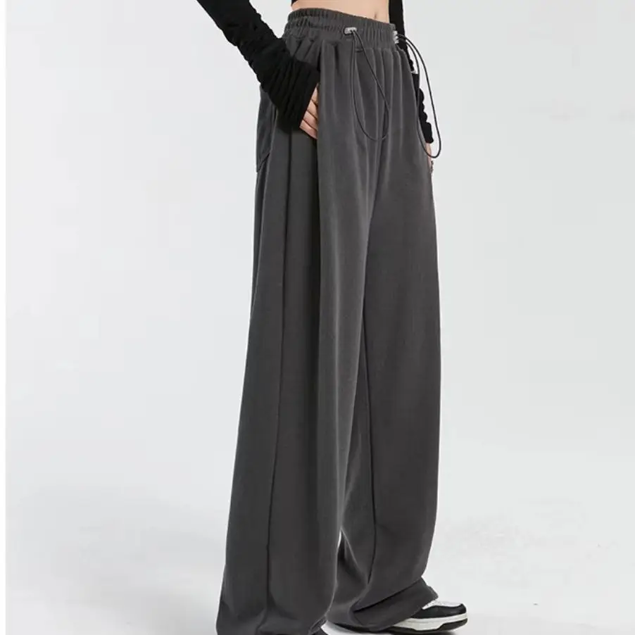Women's Straight Pants High Waist Elastic Adjustable Drawstring Loose Solid Color Casual Wide Leg Pants Office Commute Spring
Women's Straight Pants High Waist Elastic Adjustable Drawstring Loose Solid Color Casual Wide Leg Pants Office Commute Spring