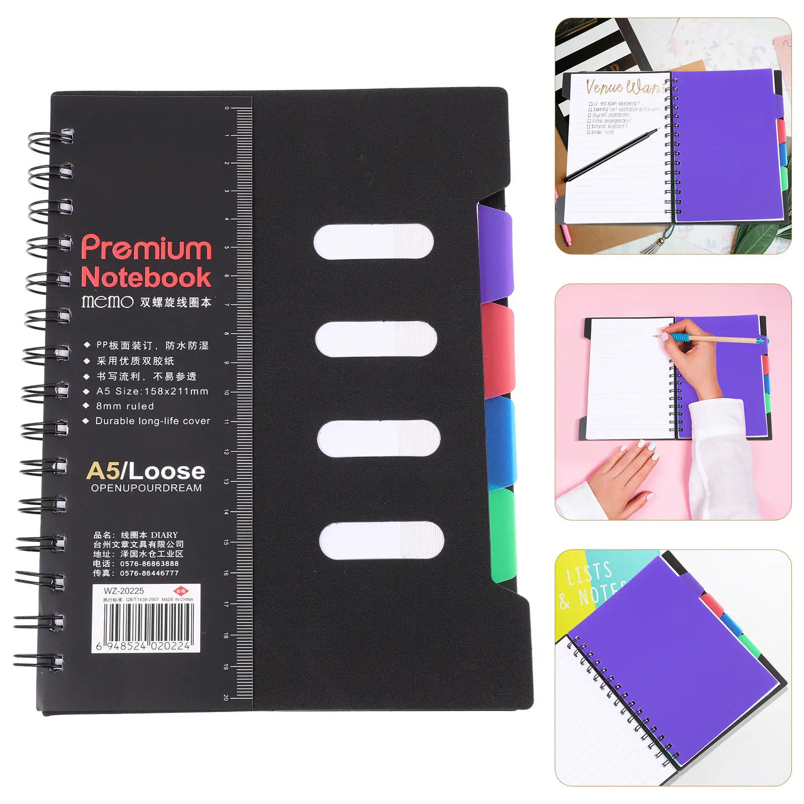 Multipurpose Coil Notepad Black Thickened Coil Binding Schedule Planner Planning Handbook Diary Notepad Notebooks for Work
Multipurpose Coil Notepad Black Thickened Coil Binding Schedule Planner Planning Handbook Diary Notepad Notebooks for Work