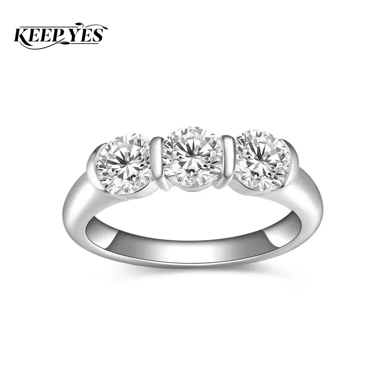 KEEP YES Total 1.5ct 5mm Moissanite Rings with Certificate 925 Sterling Silver for Women Diamond Engagement Ring Wedding Band
KEEP YES Total 1.5ct 5mm Moissanite Rings with Certificate 925 Sterling Silver for Women Diamond Engagement Ring Wedding Band