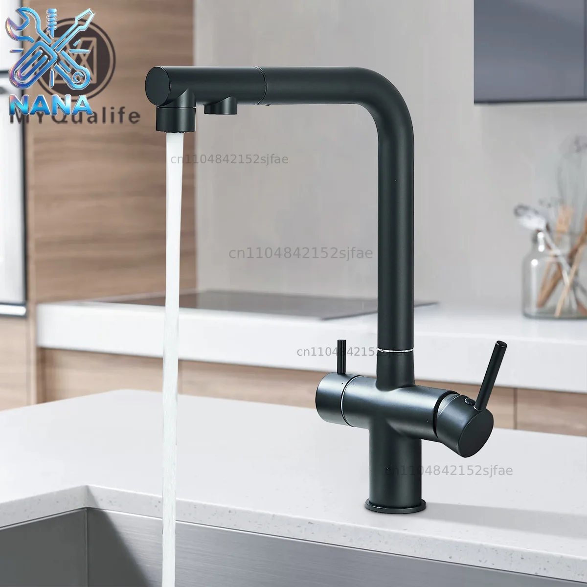 Matte Black Pulling Filter Kitchen Faucet Hot & Cold Water Mixer Dual Mode Filtration Purification Kitchen Sinks 360 Rotation
Matte Black Pulling Filter Kitchen Faucet Hot & Cold Water Mixer Dual Mode Filtration Purification Kitchen Sinks 360 Rotation