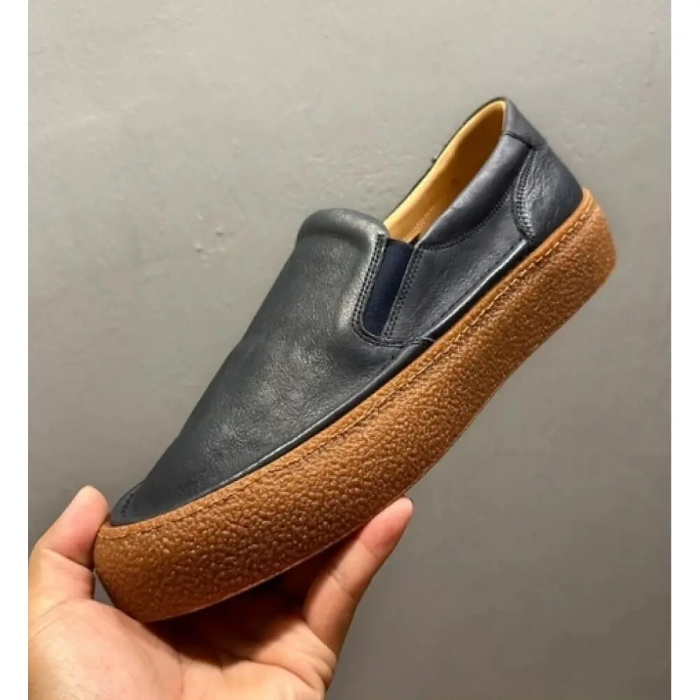 Navy Blue Leather Loafers, with gum-like thick sole, breathable and stylish
Navy Blue Leather Loafers, with gum-like thick sole, breathable and stylish
