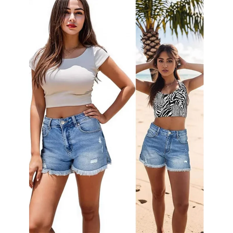 2026AliExpressebayAmazon New European and American Fashion Women's High-Waisted Frayed Hole Denim Shorts for Export
2026AliExpressebayAmazon New European and American Fashion Women's High-Waisted Frayed Hole Denim Shorts for Export