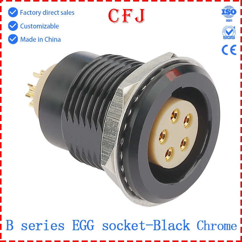 Металлический разъем CFJ Авиационная розетка EGG.3B.4B Металлическая розетка с черным хромированным покрытием
Металлический разъем CFJ Авиационная розетка EGG.3B.4B Металлическая розетка с черным хромированным покрытием