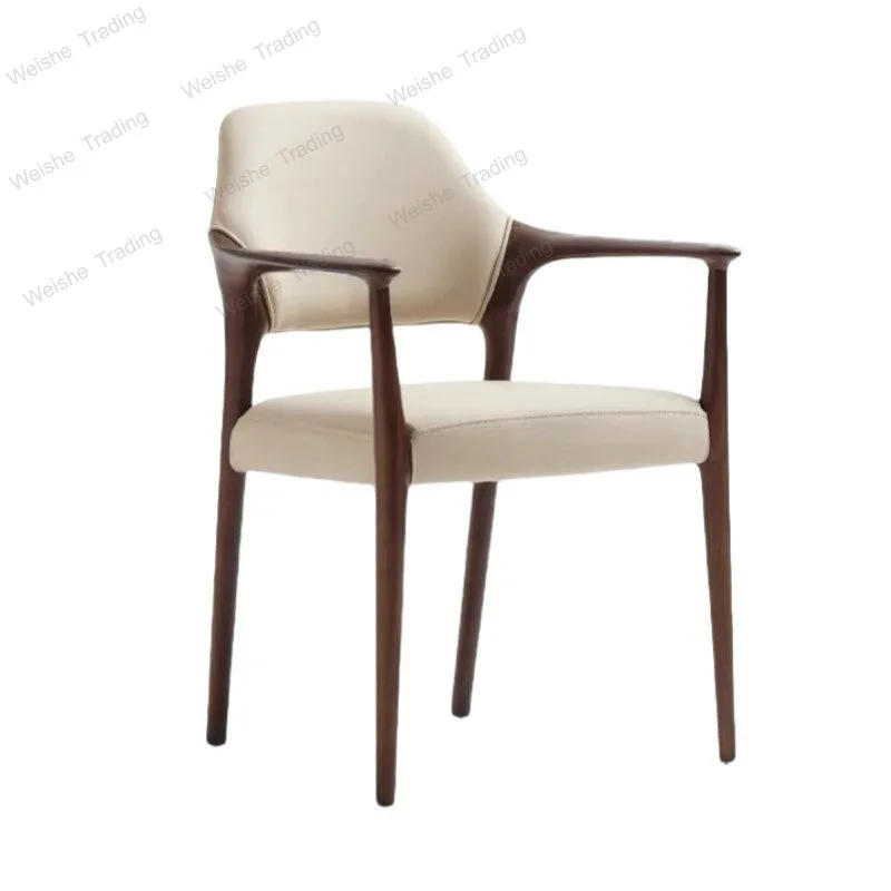 Nordic solid wood dining chair household tea table leather armrest back book table hotel villa negotiation chair
Nordic solid wood dining chair household tea table leather armrest back book table hotel villa negotiation chair