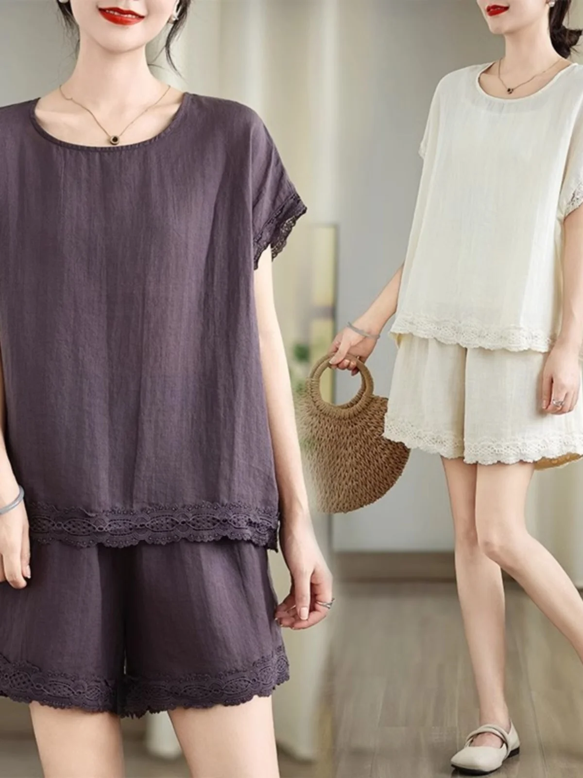 Летний комплект из хлопка и льна: свободный повседневный костюм-двойка из высококачественного льняного материала, с круглым вырезом, удобный крой, женский...
Летний комплект из хлопка и льна: свободный повседневный костюм-двойка из высококачественного льняного материала, с круглым вырезом, удобный крой, женский...