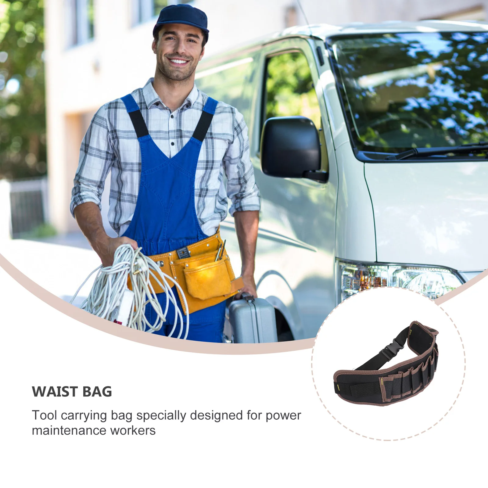 Tool Waist Bag 600D Oxford Fabric Waterproof Electrician Bucket Organizer Multi-Pocket Heavy Duty Tool Carrier
Tool Waist Bag 600D Oxford Fabric Waterproof Electrician Bucket Organizer Multi-Pocket Heavy Duty Tool Carrier