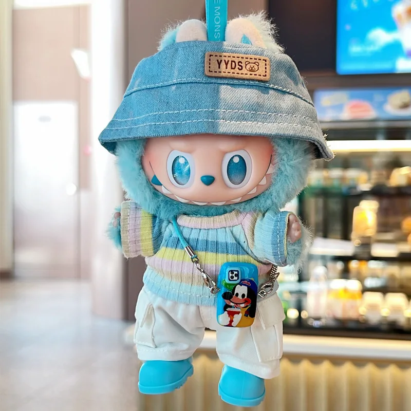 Clothes For Labubu Rainbow Striped T Shirt Utility Pants Hat Set Fashionable And Cute Suitable For 15 Cm 17 Cm 1st To 3rd Gen
Clothes For Labubu Rainbow Striped T Shirt Utility Pants Hat Set Fashionable And Cute Suitable For 15 Cm 17 Cm 1st To 3rd Gen
