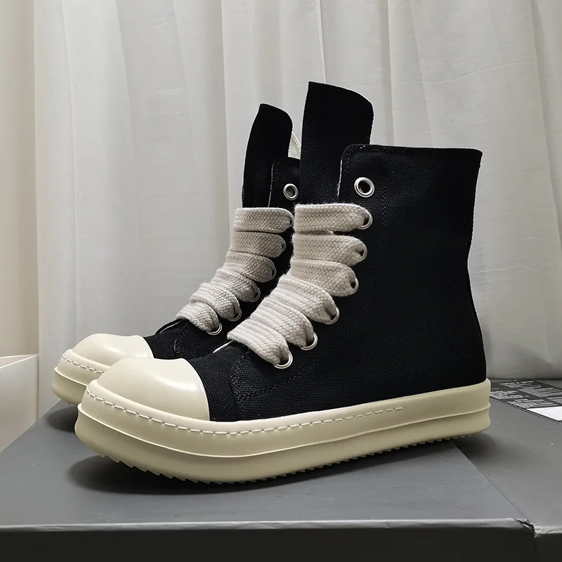 High-Top Canvas Shoes Men's Women's Thick Bottom Wide Lace round Toe Short Boots Couple Style Breathable Wear-Resistant Rubber
High-Top Canvas Shoes Men's Women's Thick Bottom Wide Lace round Toe Short Boots Couple Style Breathable Wear-Resistant Rubber