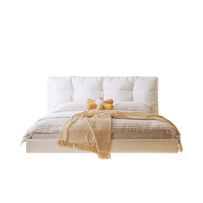 Suspension bed Nordic simple modern light luxury double master bedroom big bed cream wind white cloud leather
Suspension bed Nordic simple modern light luxury double master bedroom big bed cream wind white cloud leather