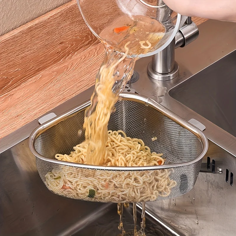 1pc Stainless Steel Triangle Corner Strainer - Easy to Clean Leftover Residue Filter Mesh Drain Basket for Kitchen
1pc Stainless Steel Triangle Corner Strainer - Easy to Clean Leftover Residue Filter Mesh Drain Basket for Kitchen