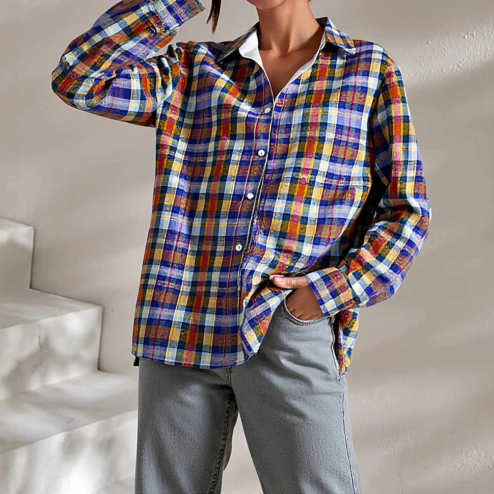 Mia Muse Autumn Shirts 2025 Women's Comfortable Plaid Long Sleeve Shirt Collar Fitting Slim Vacation Shirts
Mia Muse Autumn Shirts 2025 Women's Comfortable Plaid Long Sleeve Shirt Collar Fitting Slim Vacation Shirts