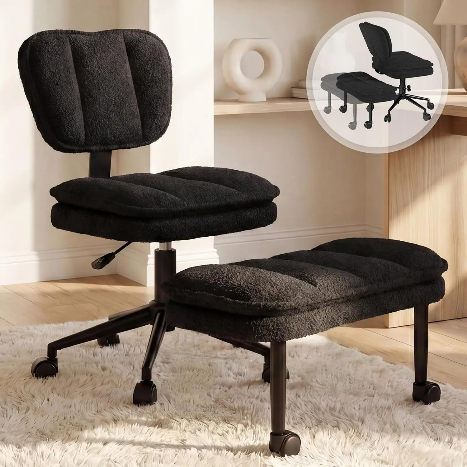 Cross Legged Ergonomic Office Chair, 360° Swivel ADHD Meditation Kneeling Chair with Footrest,Back Support, Wheels, Height Adjus
Cross Legged Ergonomic Office Chair, 360° Swivel ADHD Meditation Kneeling Chair with Footrest,Back Support, Wheels, Height Adjus