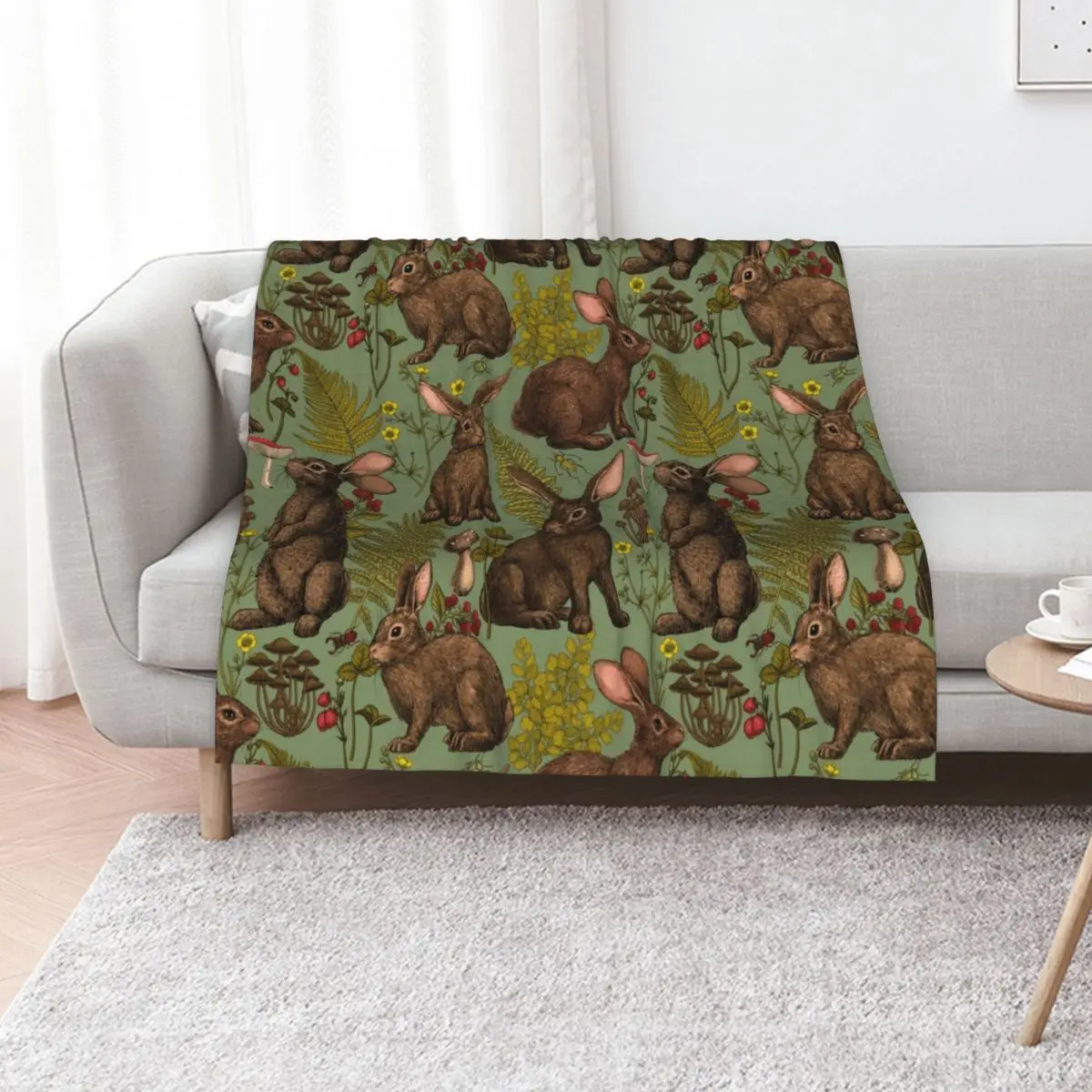 Rabbits and woodland flora Throw Blanket Ultra Plush Cozy Blanket for Napping Sleeping
Rabbits and woodland flora Throw Blanket Ultra Plush Cozy Blanket for Napping Sleeping