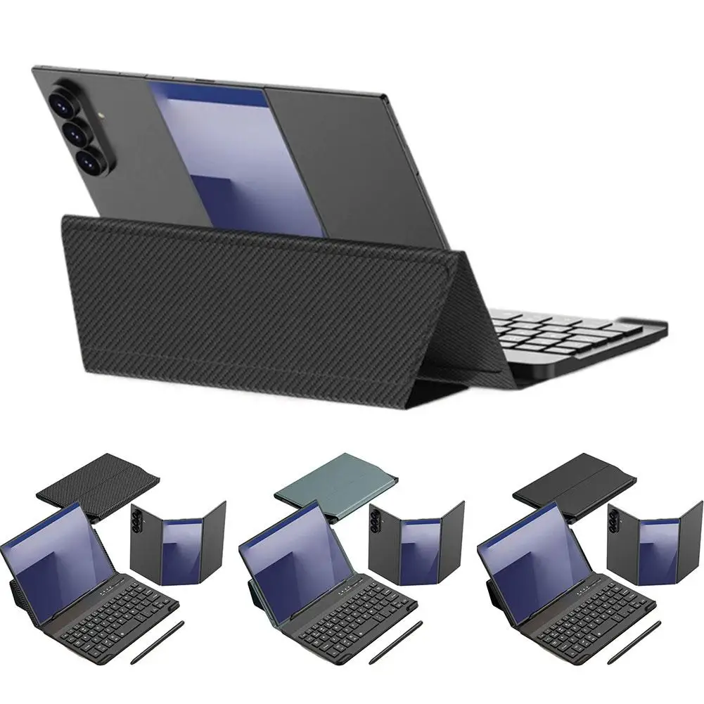 Кожаный чехол для Samsung TriFold, складной портативный чехол-клавиатура с Bluetooth, кожаной подставкой и ручкой P7O1
Кожаный чехол для Samsung TriFold, складной портативный чехол-клавиатура с Bluetooth, кожаной подставкой и ручкой P7O1