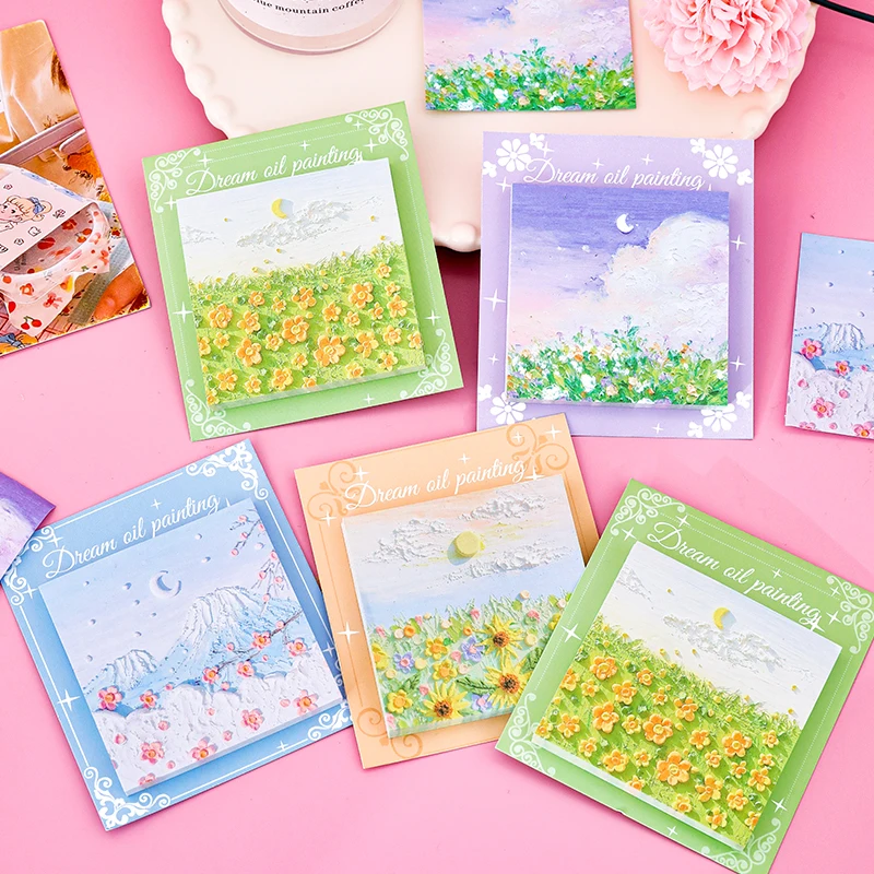 30Sheets Colored Oil Painting Memo Pads Simple Scrapbooking Sticker School Supplies Post Sticky Notes Office Stationery
30Sheets Colored Oil Painting Memo Pads Simple Scrapbooking Sticker School Supplies Post Sticky Notes Office Stationery