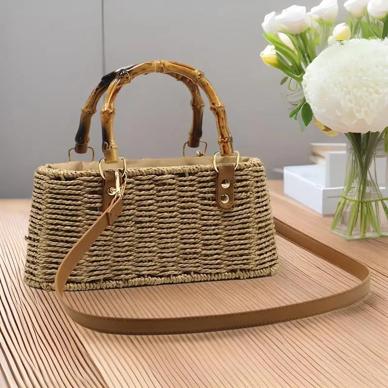 2026 New Bamboo Handle Woven Straw Bag Retro Handheld Shoulder Bag for Summer Beach & Daily Commute Ideal for Vacation & Shoppig
2026 New Bamboo Handle Woven Straw Bag Retro Handheld Shoulder Bag for Summer Beach & Daily Commute Ideal for Vacation & Shoppig