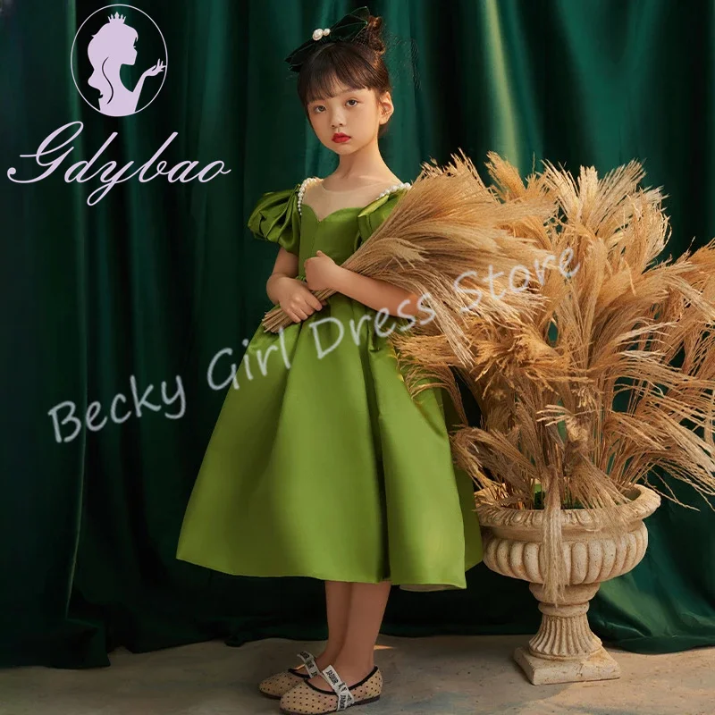 Customized Green Flower Girl Dresses For Wedding Satin Pearls Short Sleeves Child Photo Shoot Birthday Party Banquet Prom Gown
Customized Green Flower Girl Dresses For Wedding Satin Pearls Short Sleeves Child Photo Shoot Birthday Party Banquet Prom Gown