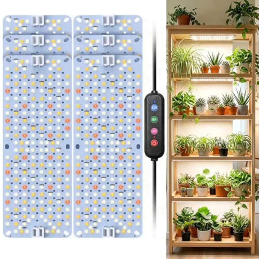 Full Spectrum 1152 LEDs Grow Lights, 60W Plant Grow Lights for Indoor Plants with Daisy Chain Function, Sunlike Spectrum, 4/8/1
Full Spectrum 1152 LEDs Grow Lights, 60W Plant Grow Lights for Indoor Plants with Daisy Chain Function, Sunlike Spectrum, 4/8/1