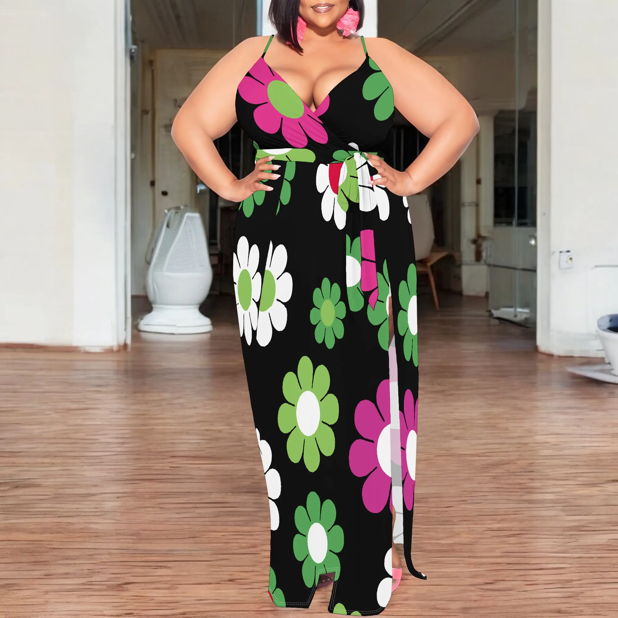 Plus Size Womens Sexy Casual Dresses for Curvy Women 3D Printed halterneck dress Short Sleeve Loose Maxi Dress
Plus Size Womens Sexy Casual Dresses for Curvy Women 3D Printed halterneck dress Short Sleeve Loose Maxi Dress