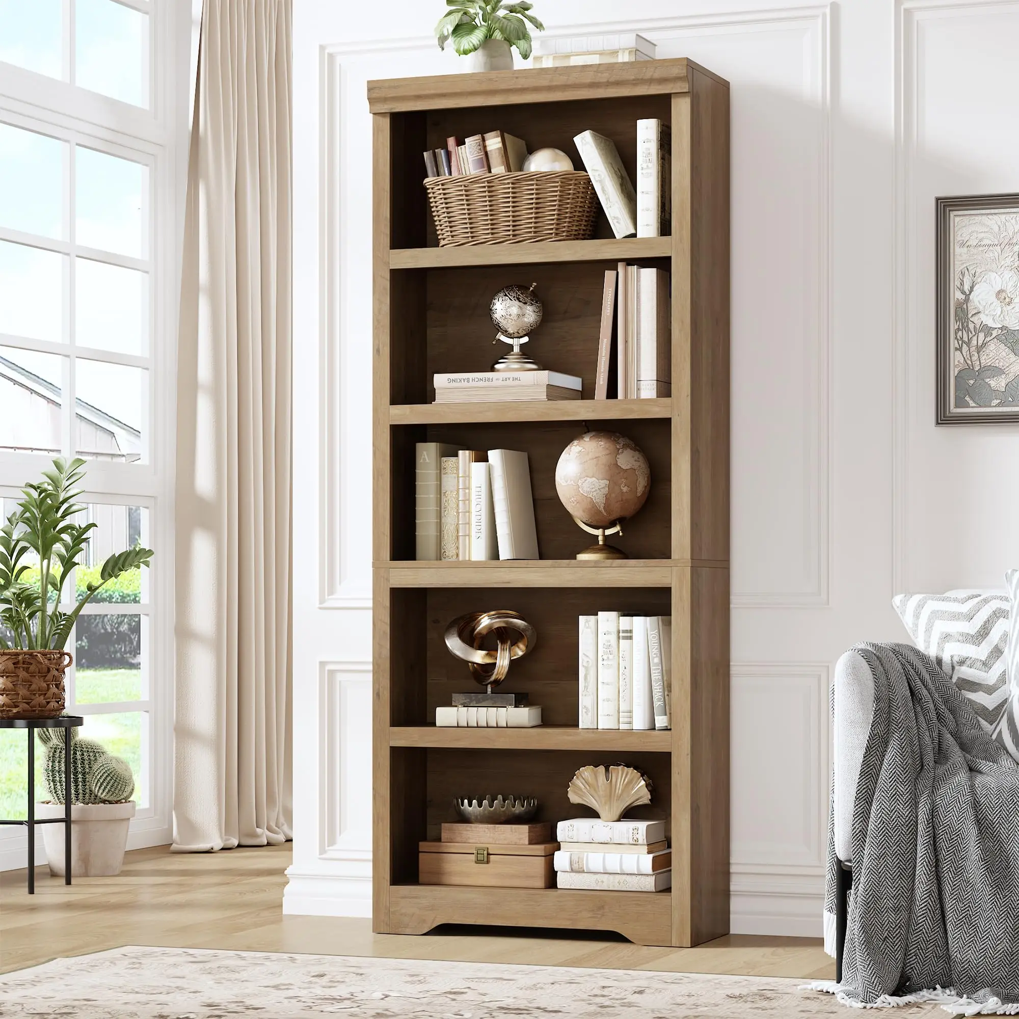 Bookshelf, 5 Tier Open Bookcase with Adjustable Shelves, Anti-Tip Floor Standing Storage Organizer for Living Room, Home Office
Bookshelf, 5 Tier Open Bookcase with Adjustable Shelves, Anti-Tip Floor Standing Storage Organizer for Living Room, Home Office